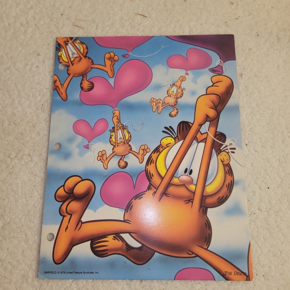 Vintage 1978 Garfield Folder Portfolio Mead‎ 12x9 School Supplies Jim Davis